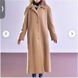 Mackintosh Vintage Tan Herringbone Wool Maxi Coat 10